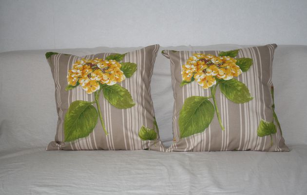 Paire de housse de coussin MIMOSA - LIN - vendu ----