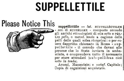 RACCOLTA FIRME per ridare dignità alla parola SUPPELLETTILE