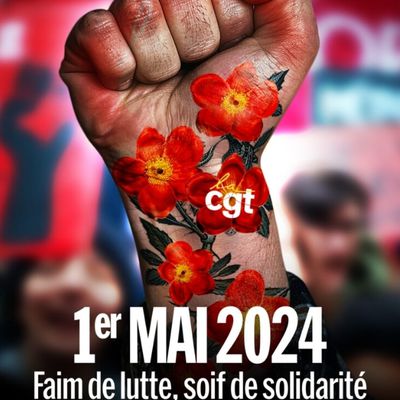 1er mai 2024, départ à 13h au tram de Bezons pour rejoindre la manifestation parisienne 